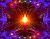 Rainbow Chakra Art Lightworker Energy Art Reiki Wall Decor 8 x 10 Print
