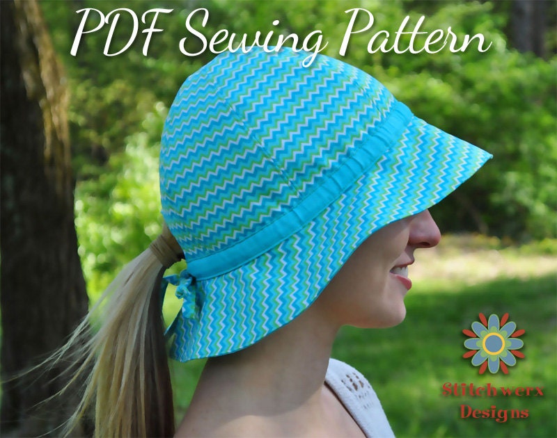 S112COMBO Iris Garden Hat PDF Sewing Pattern, Garden Hat, Beach Hat, Digital Sewing Pattern, Baby, Toddler, Teen, Womens