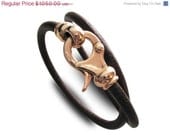 on sale Unisex Bracelet 9k Red Gold Closure for Men and Women Black or Brown