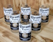 Corona Extra 8 ounce Juice Glasses made from beer bottles. Six Pack Special