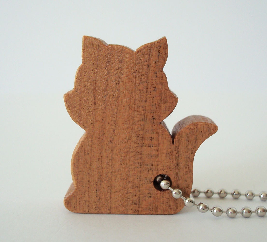 Cat Key Chain Wood Scroll Saw Outline  Keychain