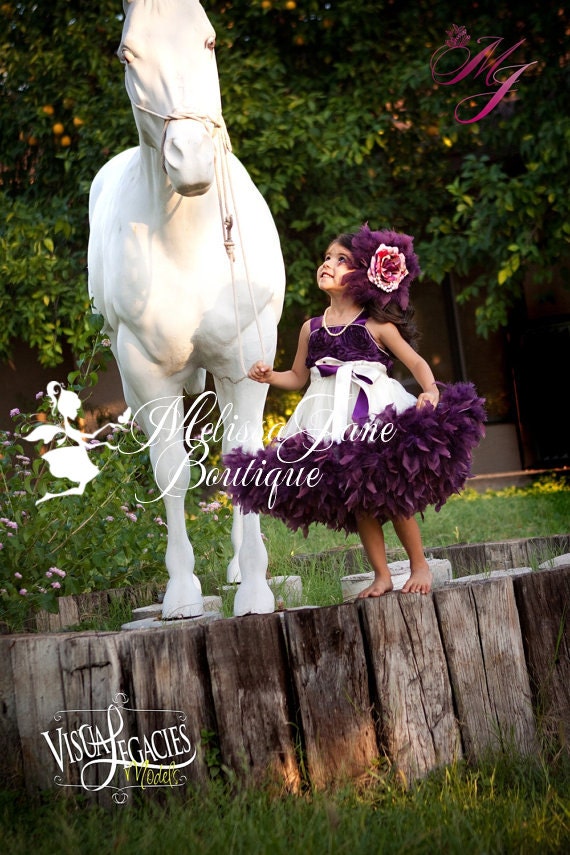 Plum Devine Girls Rosette Fluffy Dress