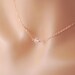 NEW Rose Gold Necklace, Pastel Pink Rose Quartz, Simple Gemstone Choker, AAA Semiprecious Stone, Minimalist Jewelry, Free Shipping