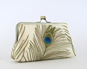 EllenVintage Silk Peacock clutch (choose your colour and frame), Wedding clutch, Bridal clutch, Bridesmaid clutch, Evening bag