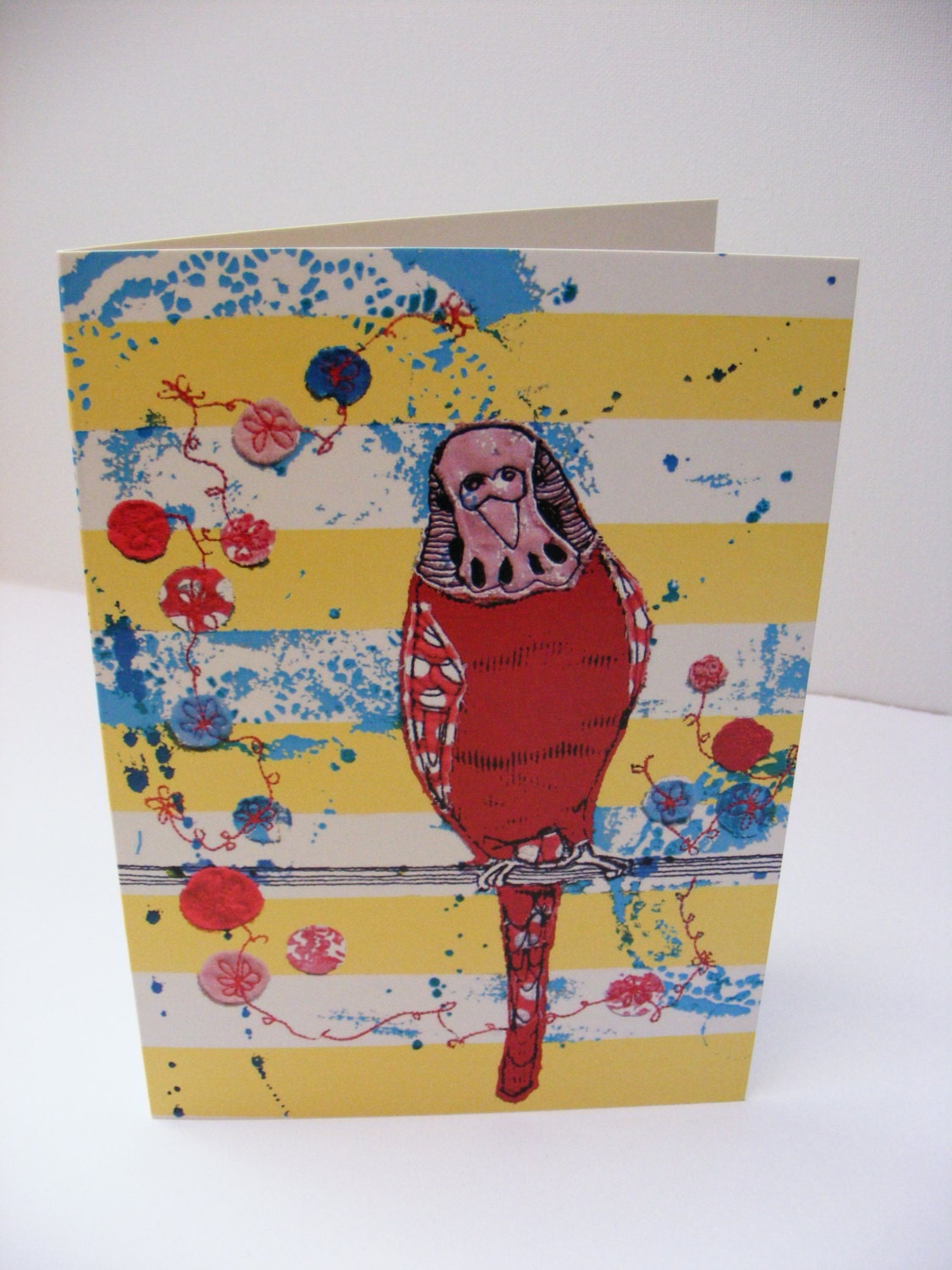 Budgie greeting card- budgerigar- blank - card for all occasions