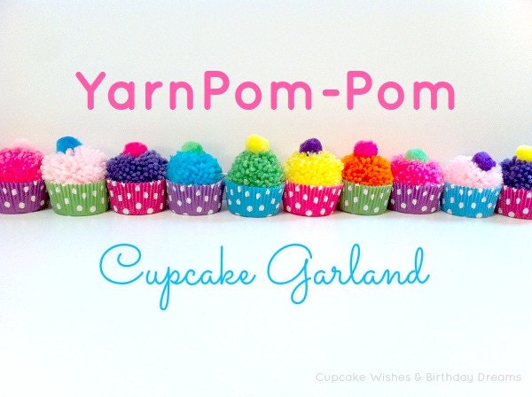 Yarn Pom Pom Cupcake Garland Il_170x135
