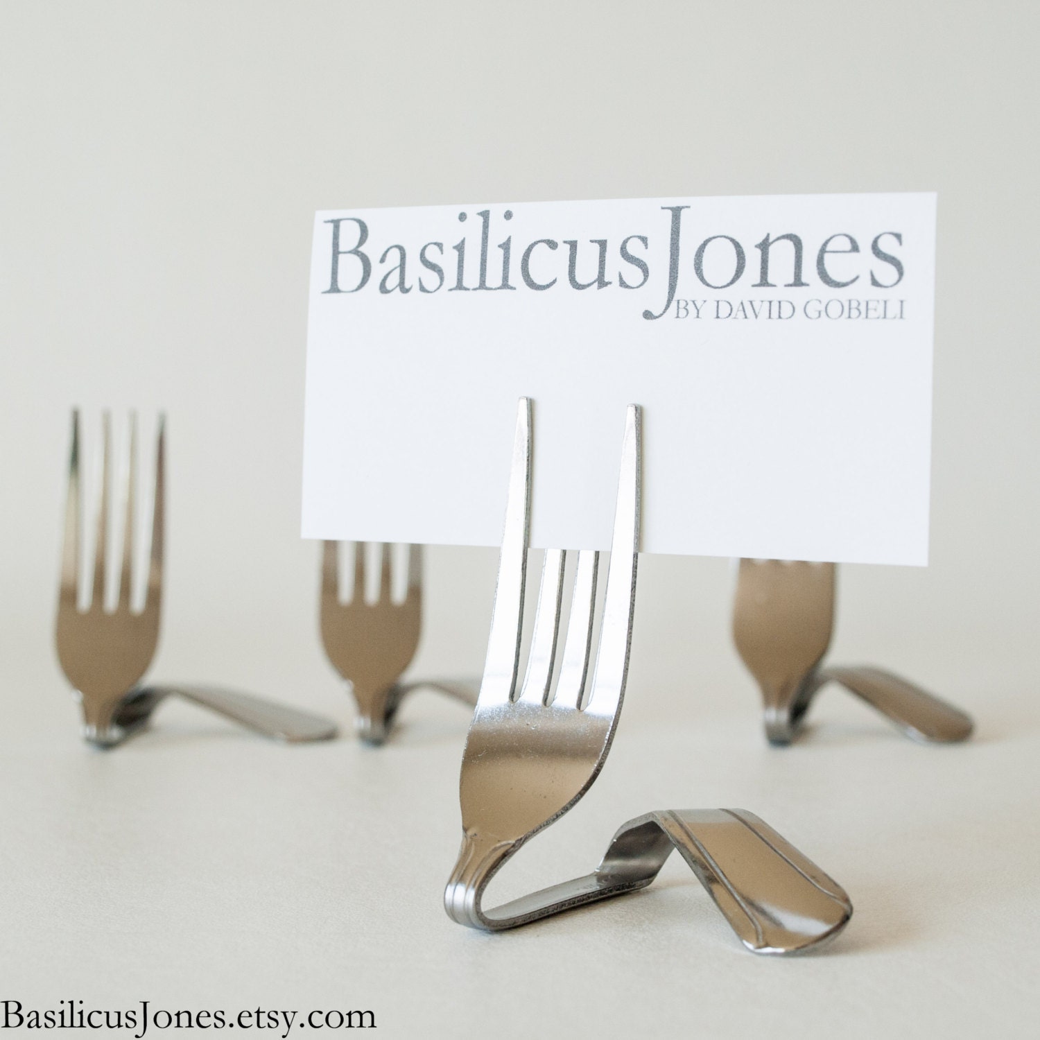 Set of 20 Place Card Holders-- Hand-Formed Forks