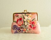 Handmade Gorgeous floral Clutch wallet Pink
