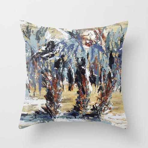 The Getaway Palms by the Ocean Abstract Artwork polyester Decorative Pillow Cover Home Decor 16"X16 or 18"X18"