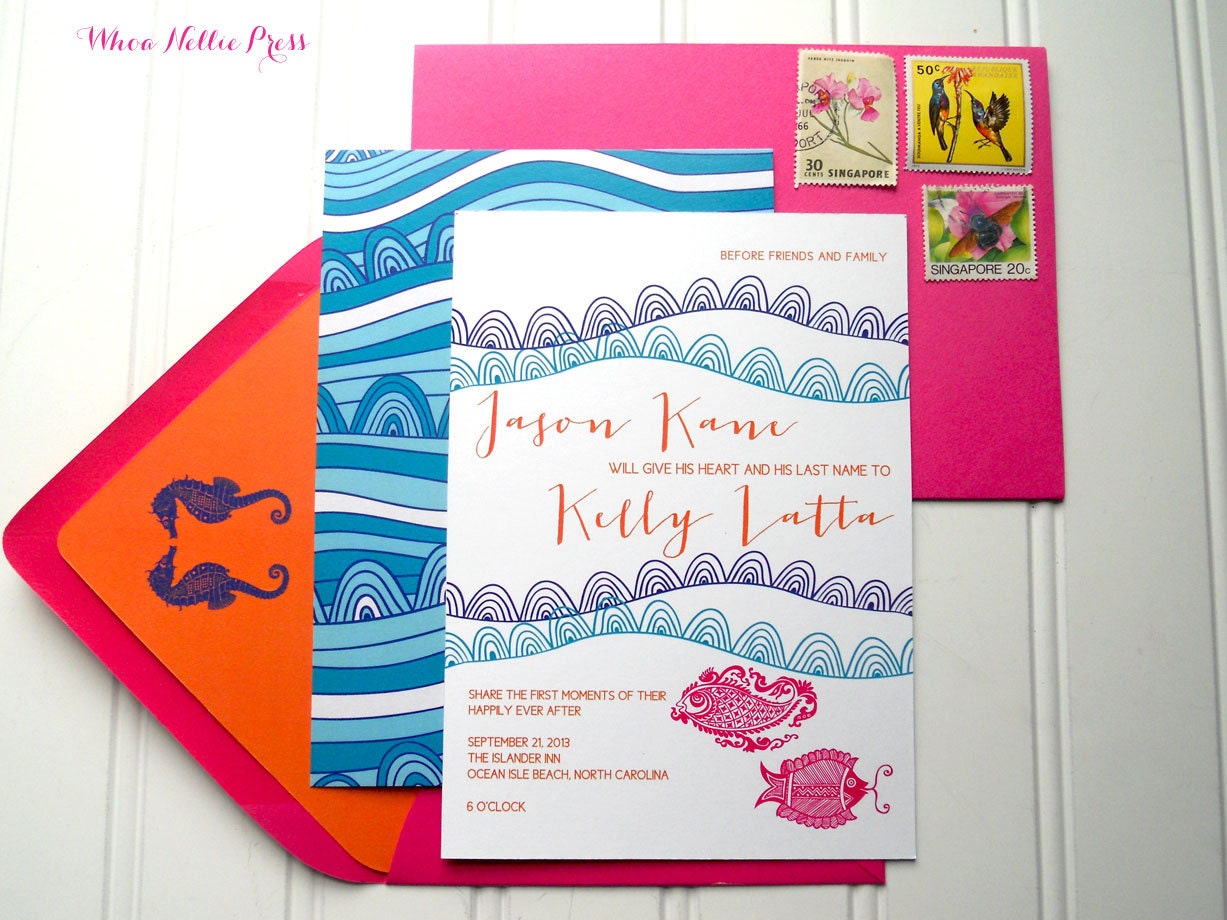 Wedding Invitations - Colorful, Tropical, Fun