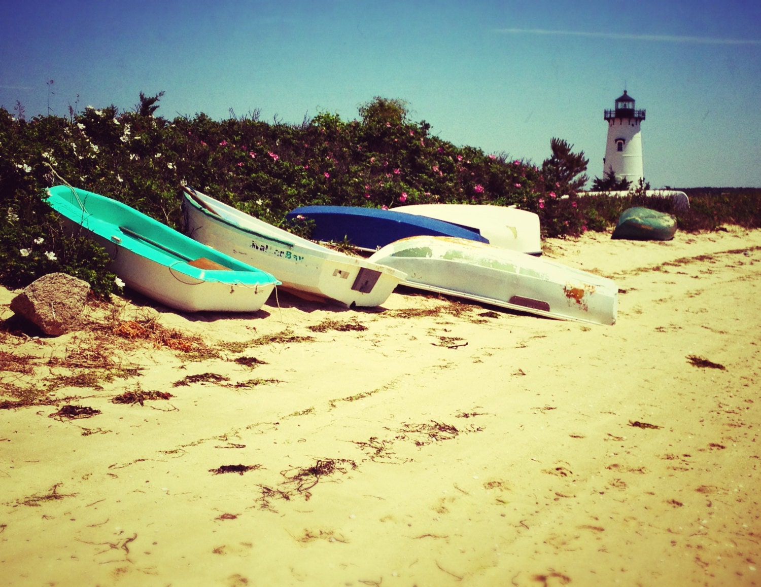 EDGARTOWN LIGHTHOUSE, Martha's Vineyard, Massachusetts Photography, Ocean Beach Coast Decor, Beach, Sand, Boats, Lighthouse