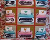 Quilted Patchwork Typewriters Pillow Cover Melody Miller