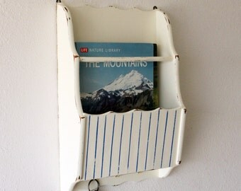 Blue stripped vintage magazine box