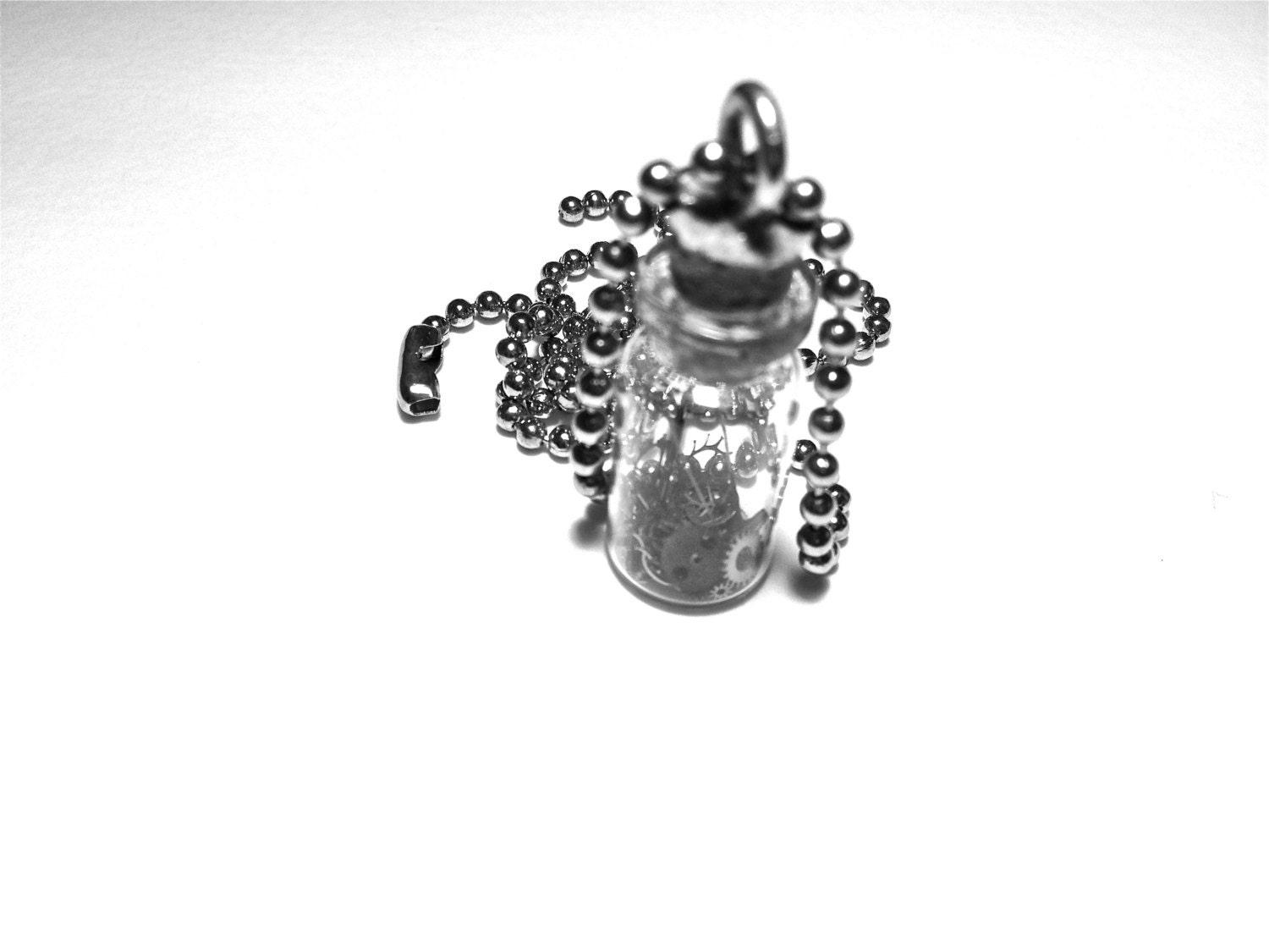 Glass bottle jar necklace