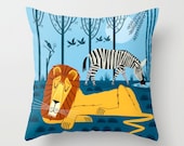 Whilst the Lion Sleeps -  Cushion Cover / Throw Pillow (16" x 16") iOTA iLLUSTRATION