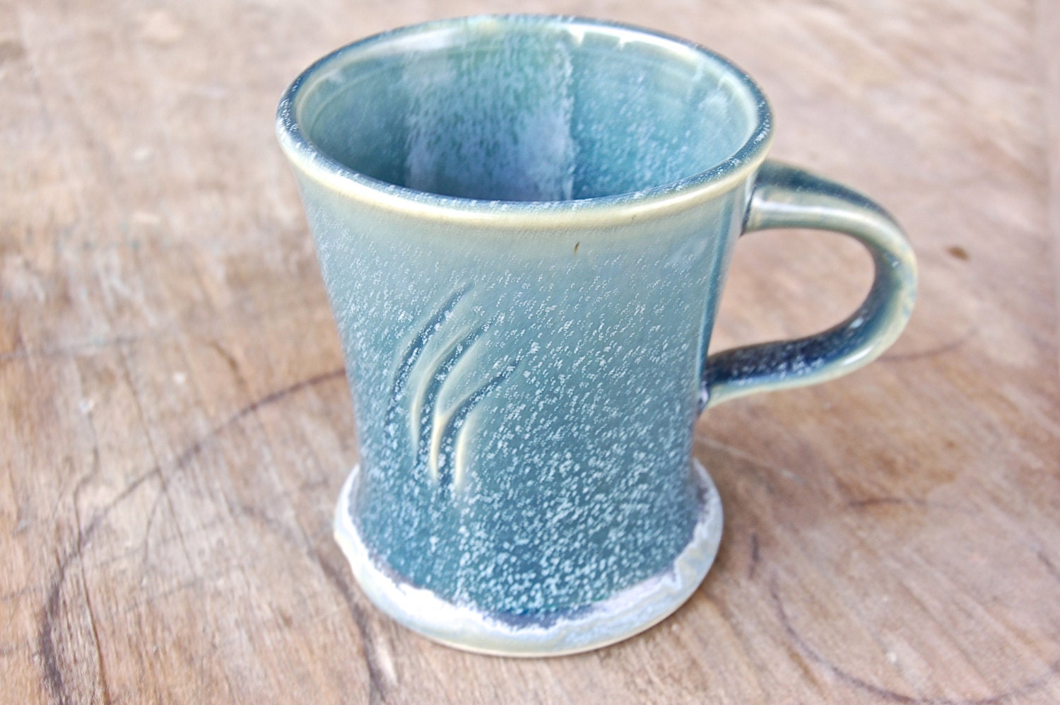 Ceramic Mug 8 oz, handmade pottery keramik kitchen housewares serving dining coffee tea cup in blue and green