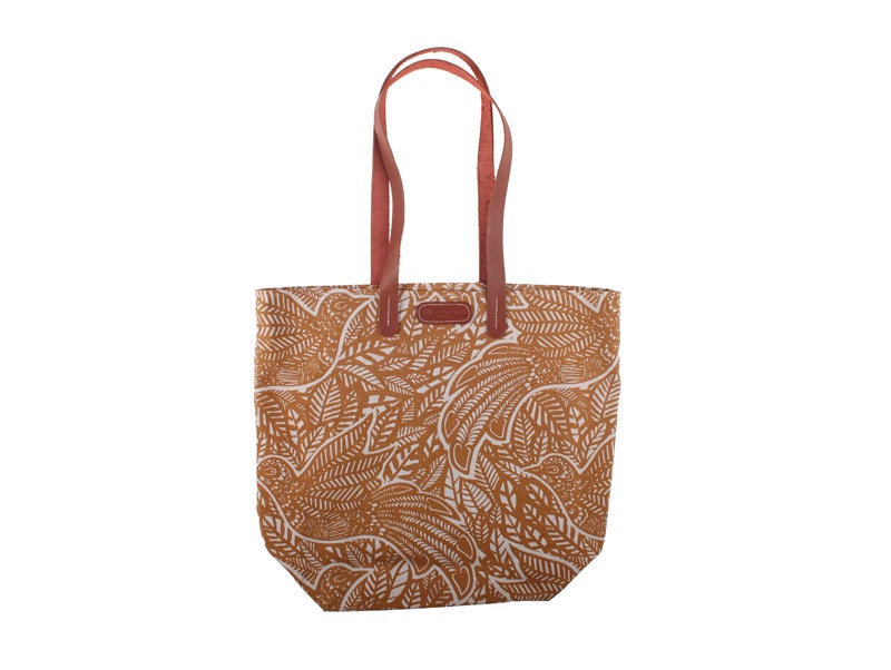 Bag O' Booty Tote/Shopper in printed fabric with leather handles