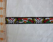 Beautiful Skull Woven Ribbon sold by the yard