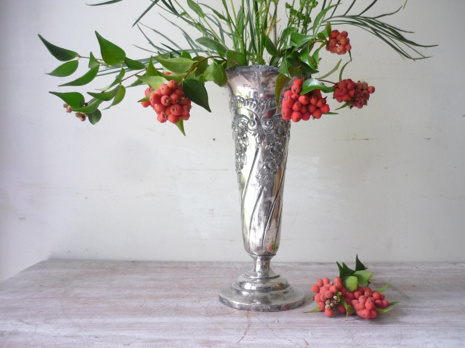 Britannia Ware Vase with Floral Motifs