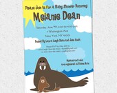 Walrus Baby Shower Invitation, Mom and Baby, Funny and Cute, Arctic, Printable DIY Digital file