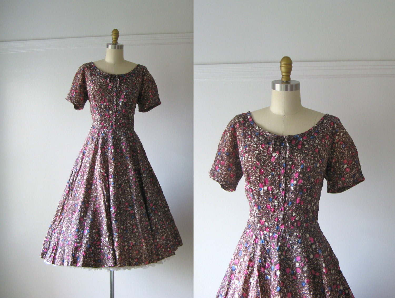 vintage 1950s dress / 50s dress / Bon Mots