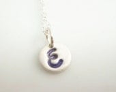 Enameled Personalized Initial Necklace Monogram Personalised Necklace Purple Enamel