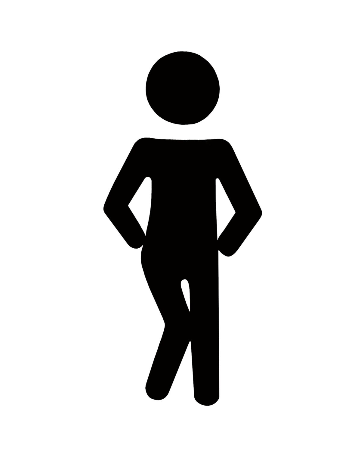 Color Customizable 5x7 Wee Dance The Guy, Bathroom Print/Sign