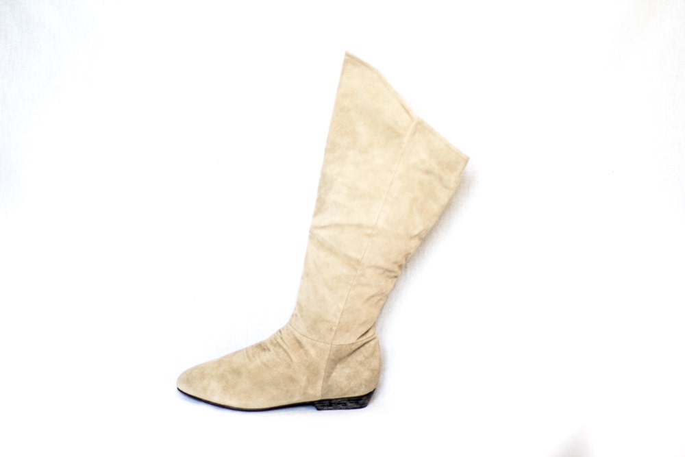 taupe suede leather high ankle boots size 7