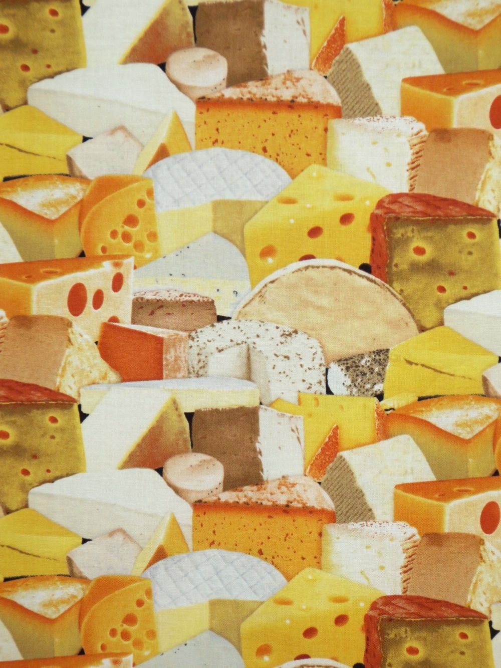 Cheese Selection Print Pure Cotton Fabric from TImeless Treasures--One Yard