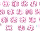 Intertwined Vine Interlocking Machine Embroidery Font  1.5", 2.5" & 3.5" INSTANT DOWNLOAD now available