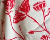 Red White & Blue Cotton Tote Poppy Flower