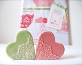 You make me Happy Tea towel with Two Lovely Hearts set