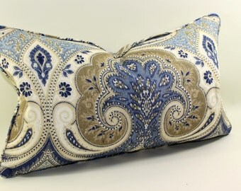Decorative Lumbar Pillow Cover Kravet Latika in Delta, Accent Pillow, Throw Pillow, Toss pillow