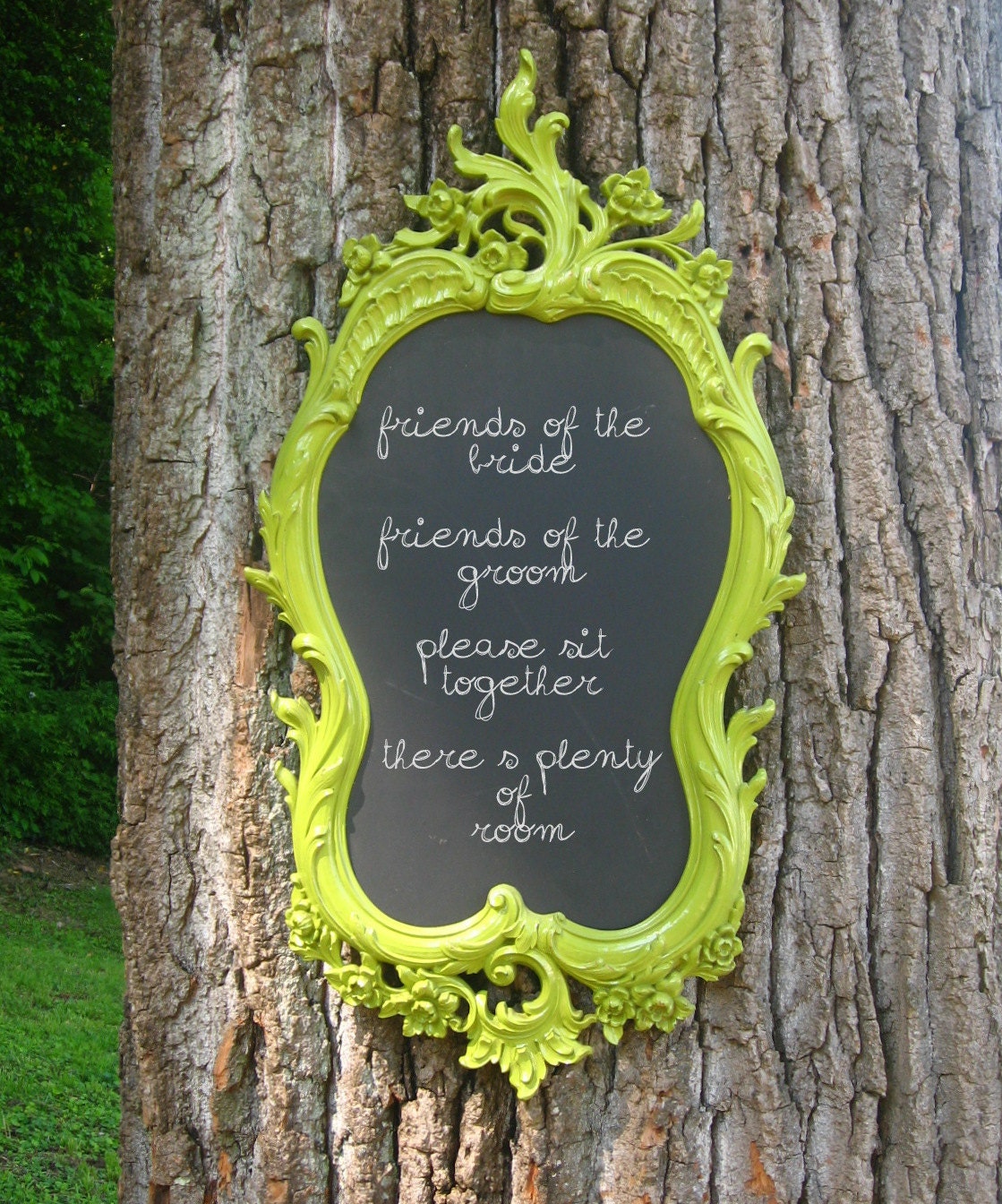 Ornate Green Wedding Chalkboard, Hollywod Regency Menu Board