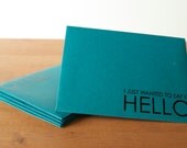 dark teal envelopes set of five: hi hello greeting