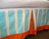 Custom Box Style or Pleated Crib Skirt With Accent Fabric