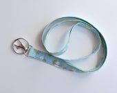 Lanyard ID Badge Holder -  Blue floral