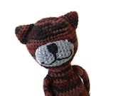 Crochet Cat Grey and Brown Tabby  Amigurumi