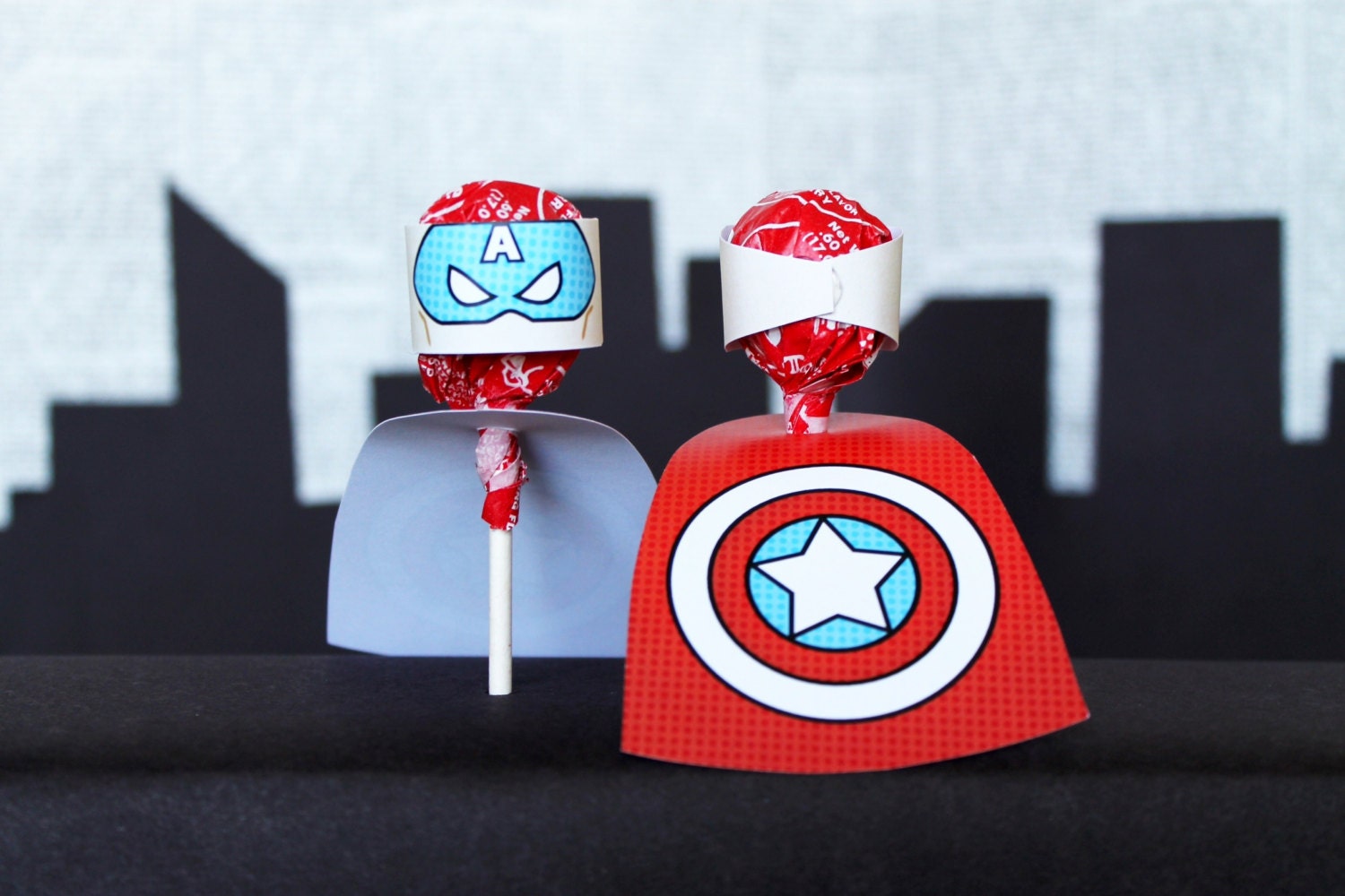 Superhero Collection. CAPTAINAMERICA Caped Cutouts. DIGITAL DOWNLOAD. DiY Printable Design. Pinkadot Shop