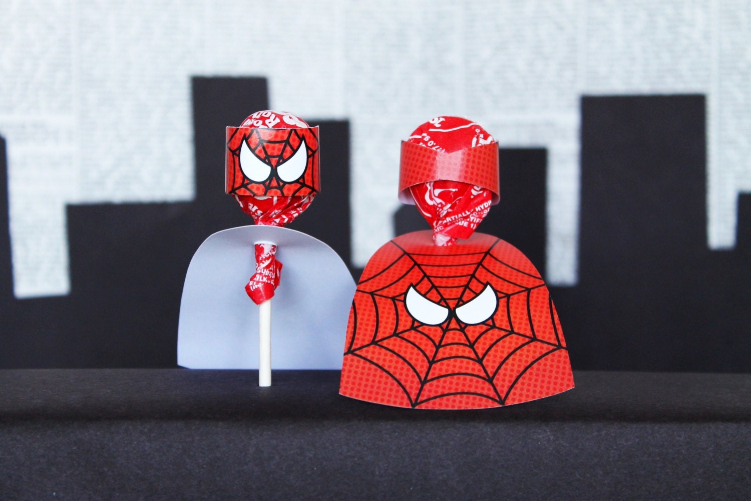 Superhero Collection. SPIDERMAN Caped Cutouts. DIGITAL DOWNLOAD. DiY Printable Design. Pinkadot Shop