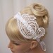 Anemone lace headband white with ribbon ties