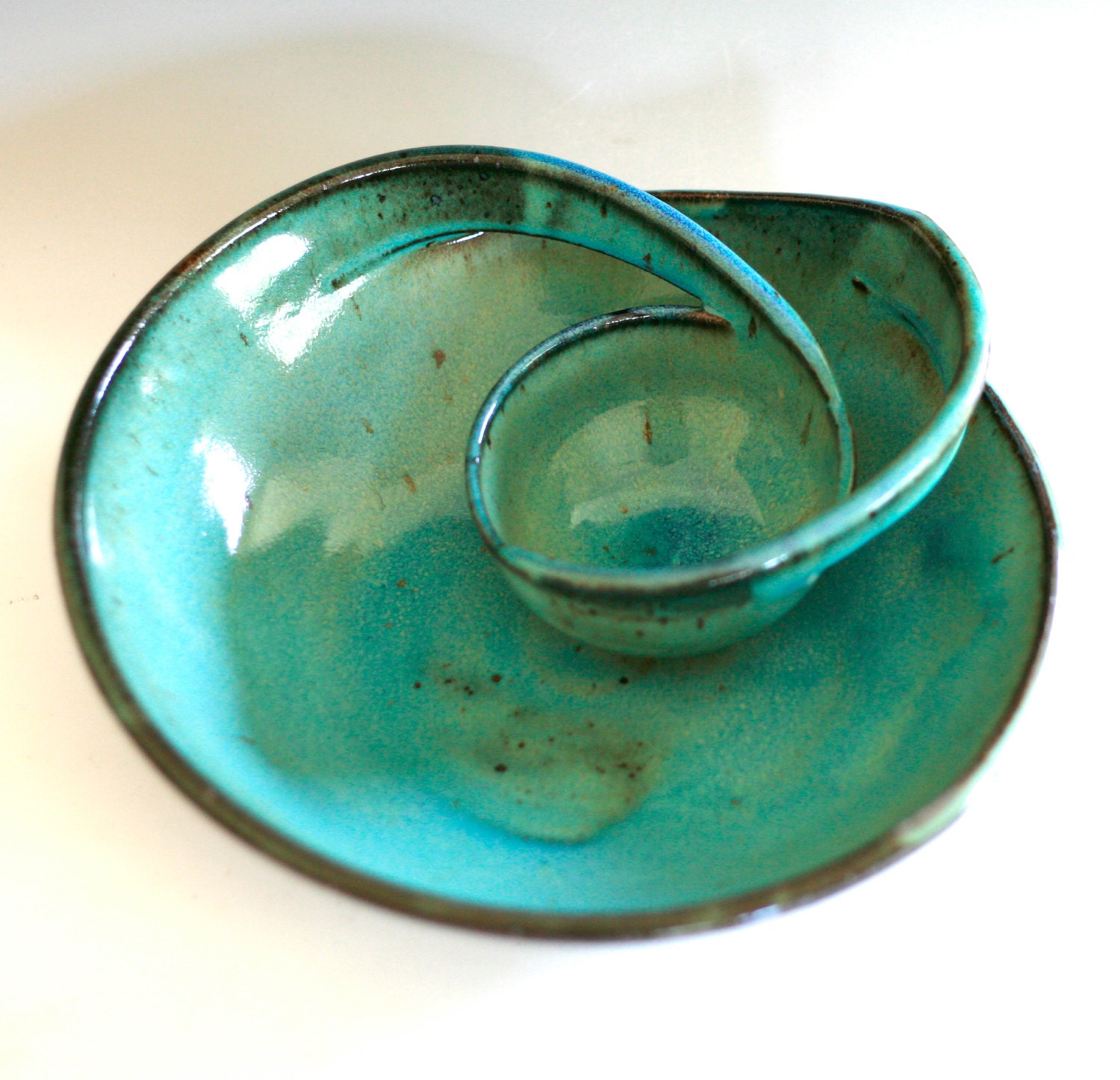 Chip and Dip, handmade ceramic dish, ceramics and pottery