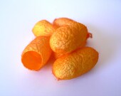 Hand Dyed Mulberry Silk Cocoons- Set of 6 Golden Yellow