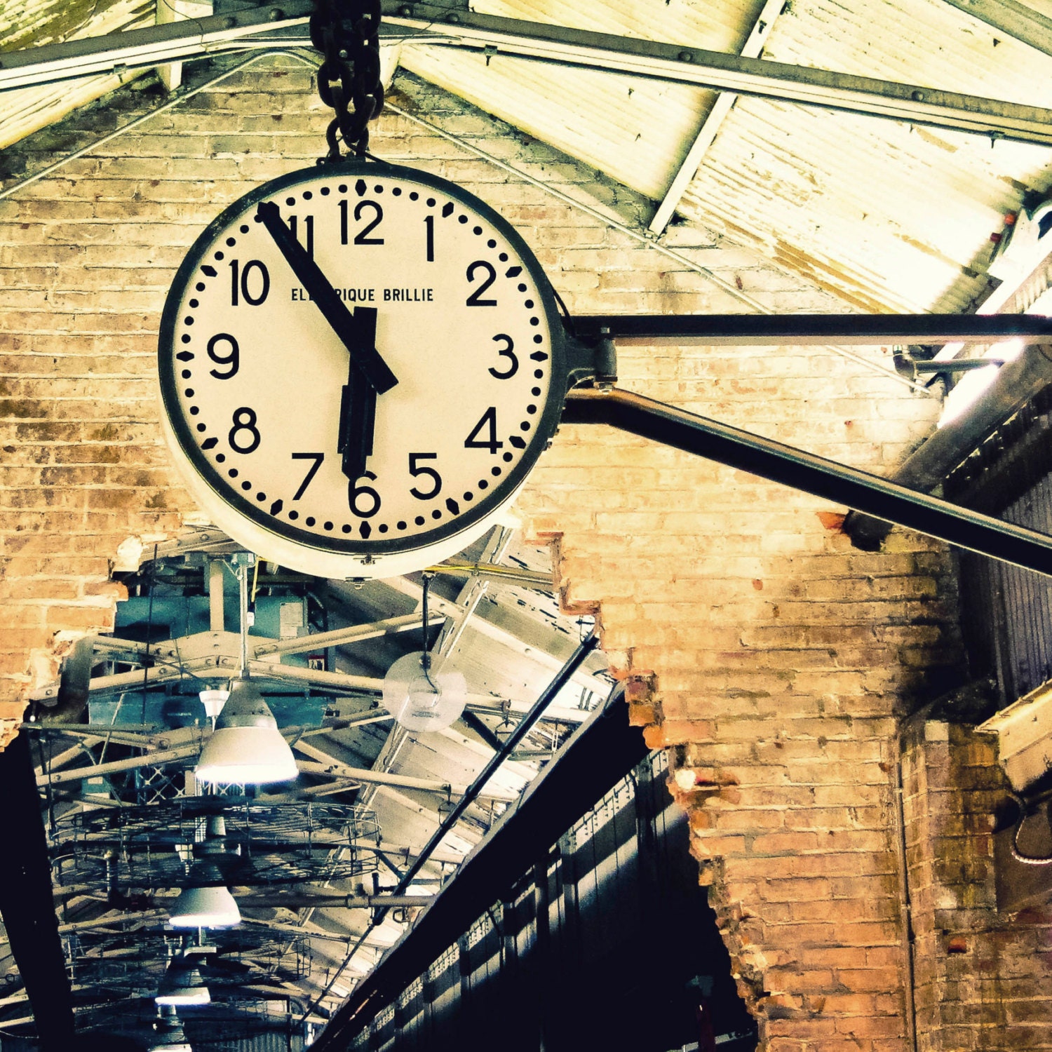 Fine Art Photography, Travel Photography, City, Clock, Warehouse, Urban, Decor 12x12 print