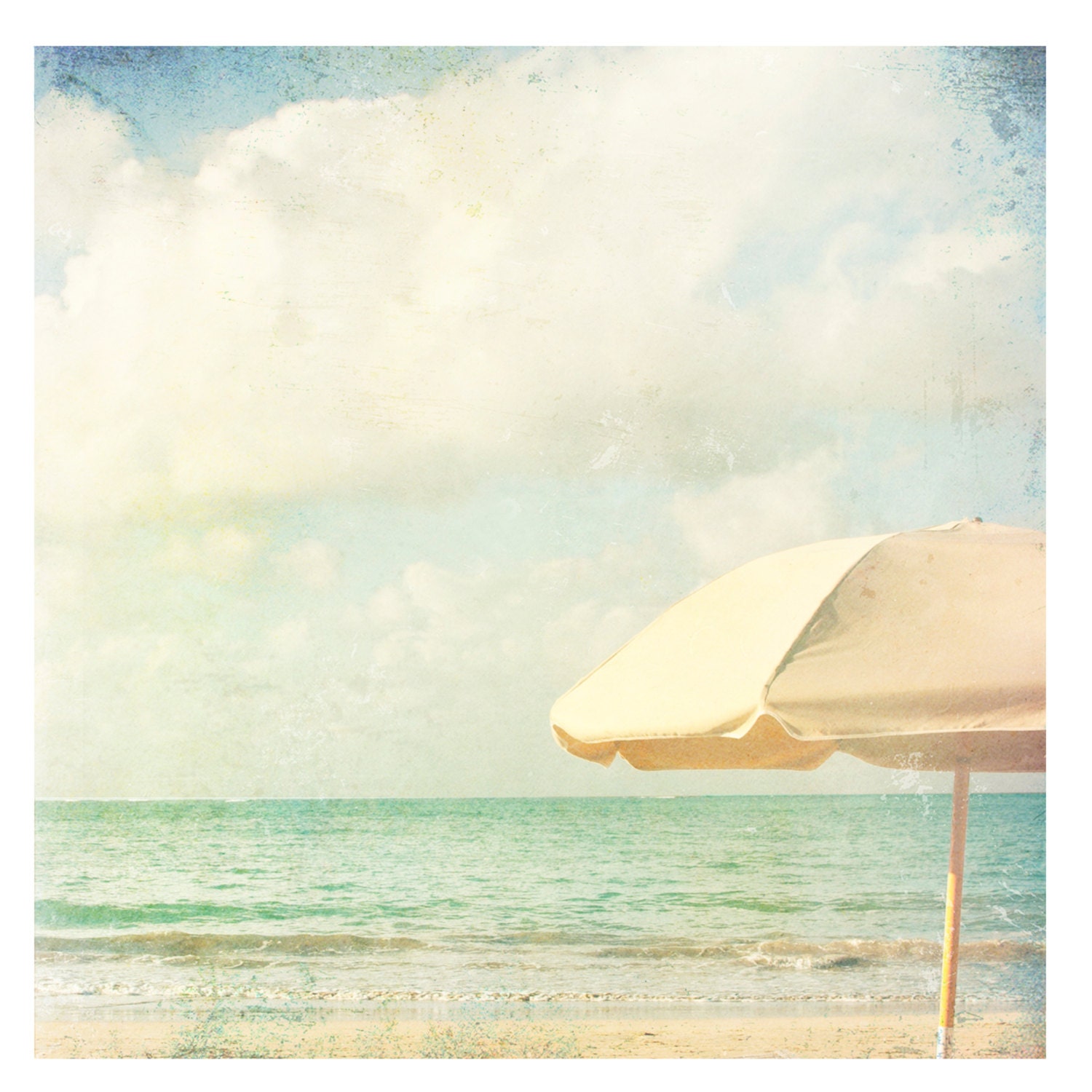 Sale, Special, Summer, Beach Photography, Coastal, Home Decor, Wall Art, Pastels, Ocean, Umbrella, Cottage, 8x8 Fine Art Print