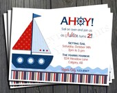 Nautical Birthday Invitation - FREE Thank You Card included Il_170x135