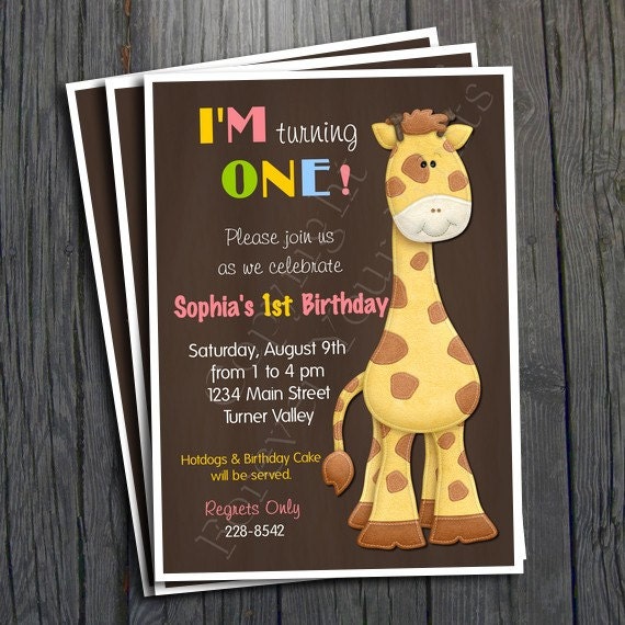 1st Birthday Invitation - FREE Thank You Card included