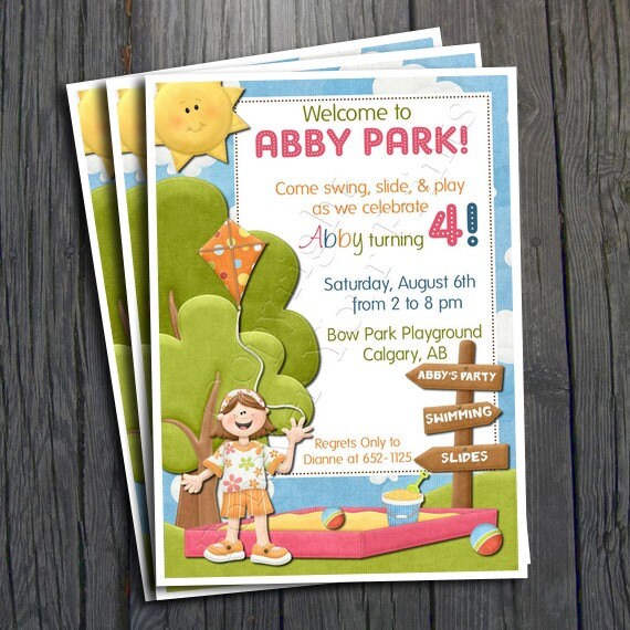 Park Birthday Invitation - FREE Thank You Card included Il_570xn