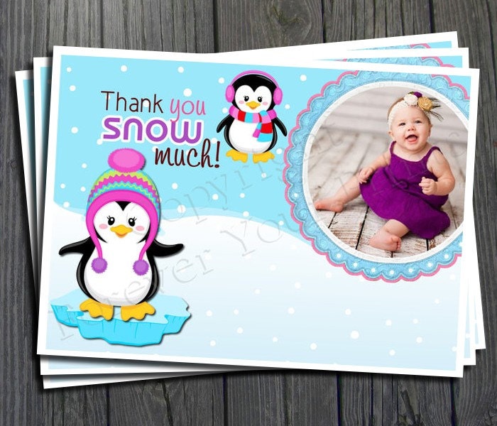 Winter ONEderland Thank You Card - Printable Design Il_570xn