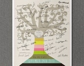 Lovin' Tree 8x10 / Personalized Wedding Guestbook, Modern Bridal Shower, Anniversary, Custom Wedding, Digital, Giclee, Tree Illustration